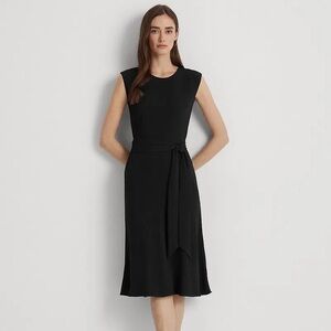 NWOT Lauren Ralph Lauren Black Label Women's Belted Bubble Crepe Dress Size 16